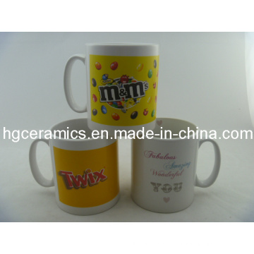 Taza impresa de la etiqueta 10oz, taza de cerámica de Durou de 10oz Taza de cerámica promocional